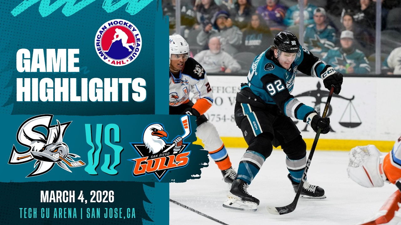 AHL HIGHLIGHTS | San Jose Barracuda vs. San Diego Gulls | March 4, 2026