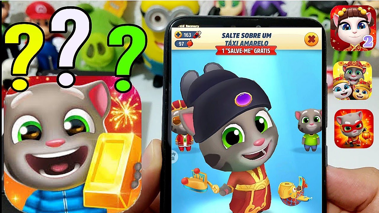 Como Baixar e Instalar Talking Tom Gold Run Chinese, Hero Dash e Outros App Chinês Tutorial Gameplay
