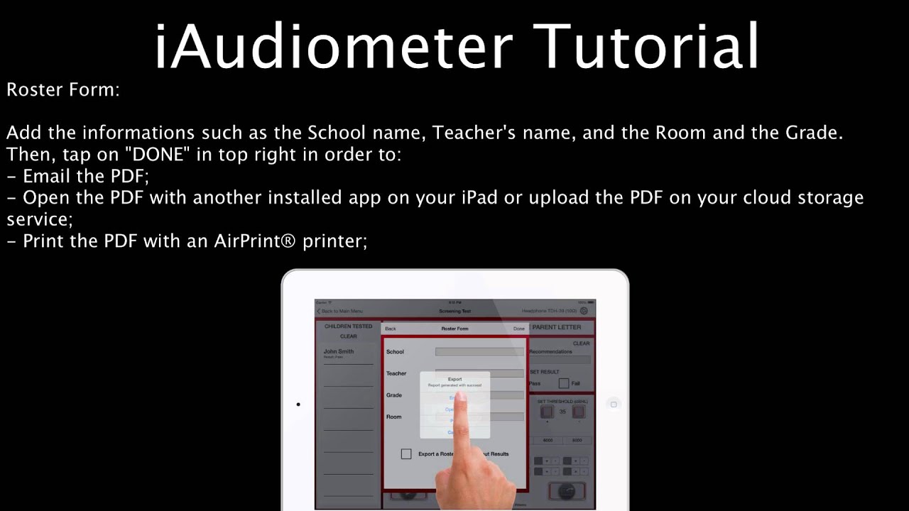 iA Video Tutorial - Screening Test