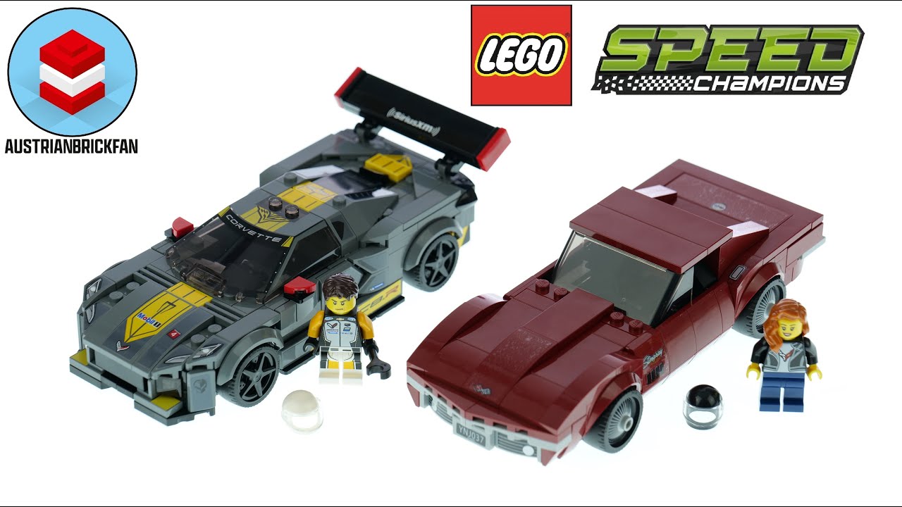 LEGO Speed Champions 76903 Chevrolet Corvette C8 R Race Car & 1968 Chevrolet Corvette Speed Build
