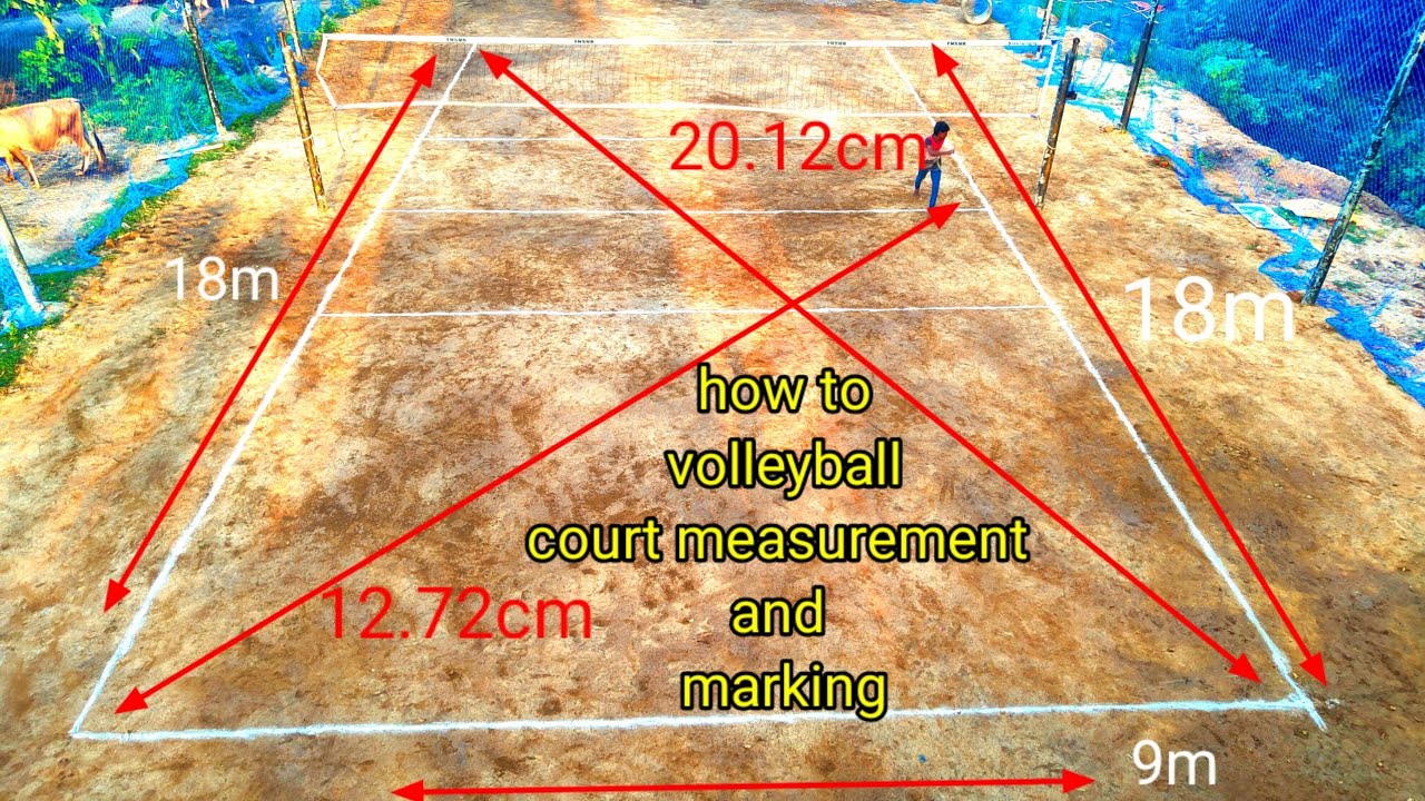 how to volleyball court measurement and marking
