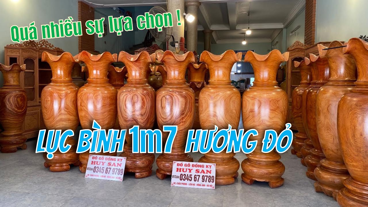 Báo Giá 3 Cặp Lộc Bình Vân Vip Gỗ Hương Đỏ