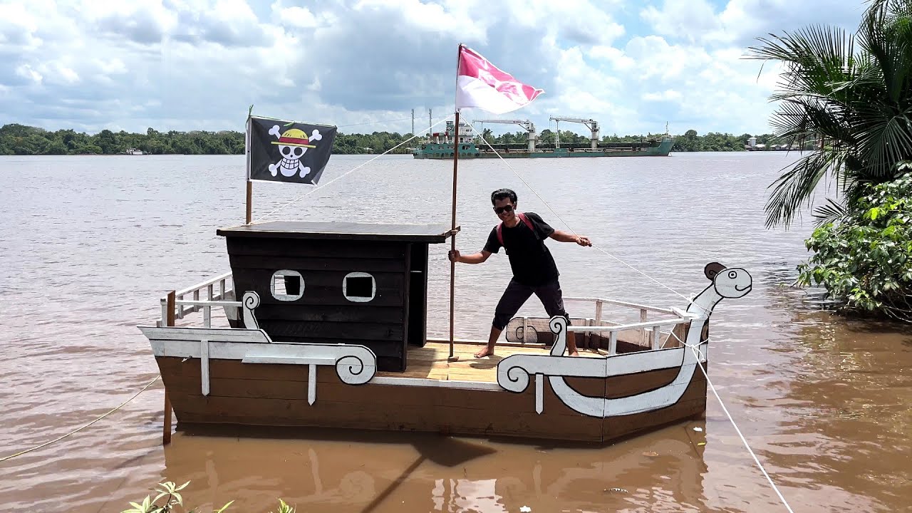 6 HARI BIKIN KAPAL BAJAK LAUT DI PINGGIR SUNGAI BESAR, BERBURU & BIKIN MSAKAN ENAK😅 #bocahpecicilan