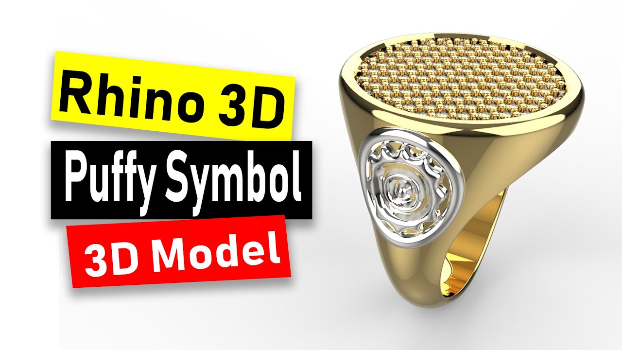 Puffy Symbol Ring Design 3D Modeling in Rhino 6: Jewelry CAD Design Tutorial #107