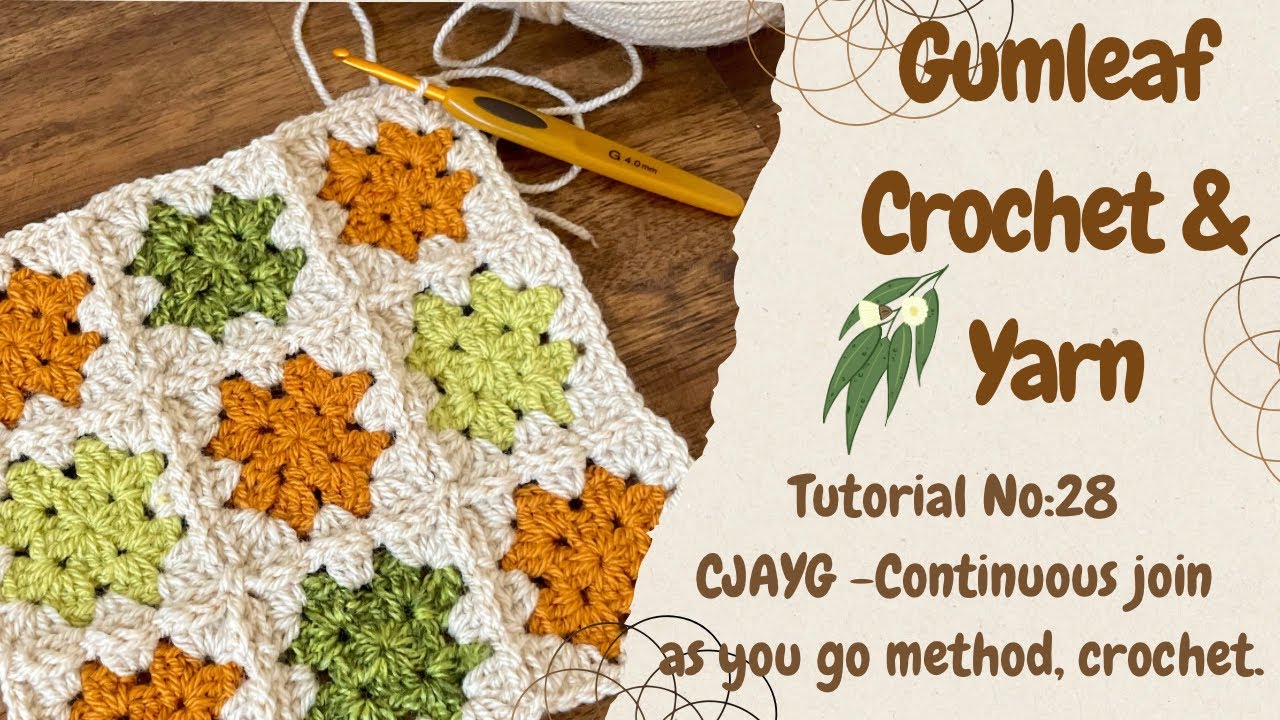 Tutorial No: 28. CJAYG Continuous Join as you Go Crochet #crochet #crochetpattern  #yarn #yarncraft