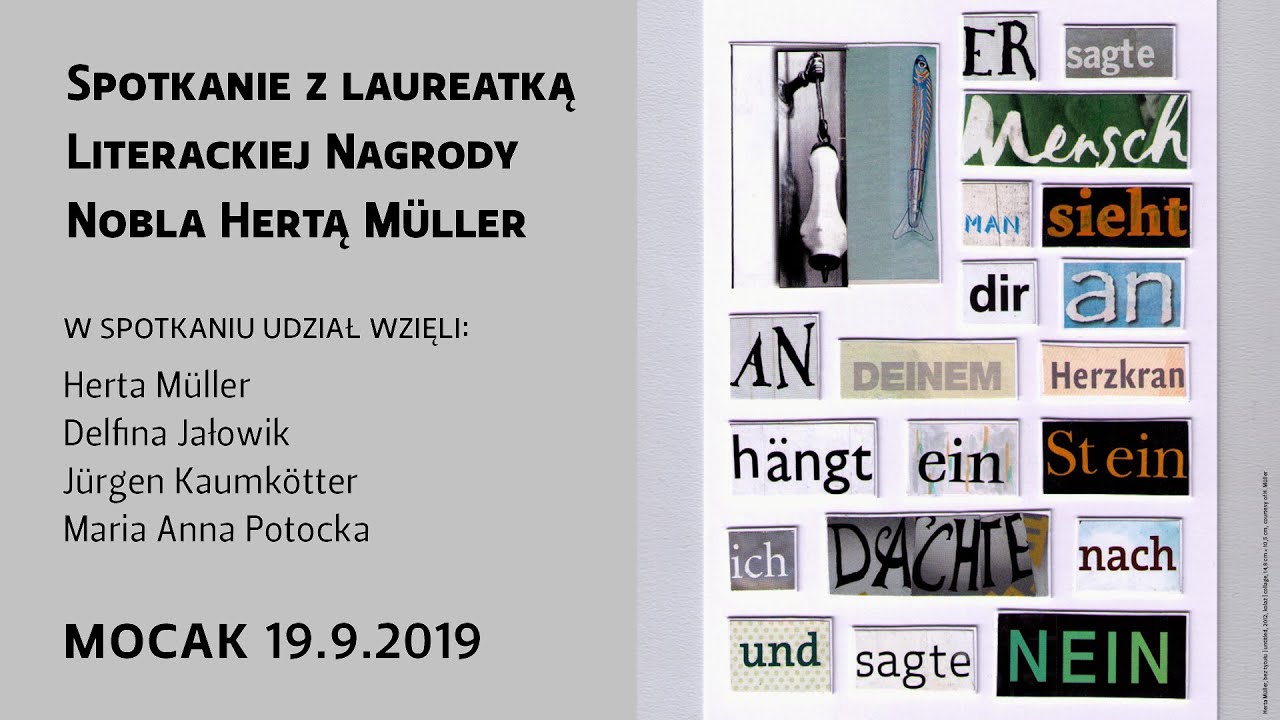 Spotkanie z laureatką literackiej Nagrody Nobla Hertą M&uuml;ller