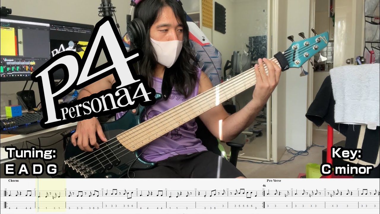 Persona 4 - Heartbeat, Heartbreak | Bass Cover (TAB/sheet music included)