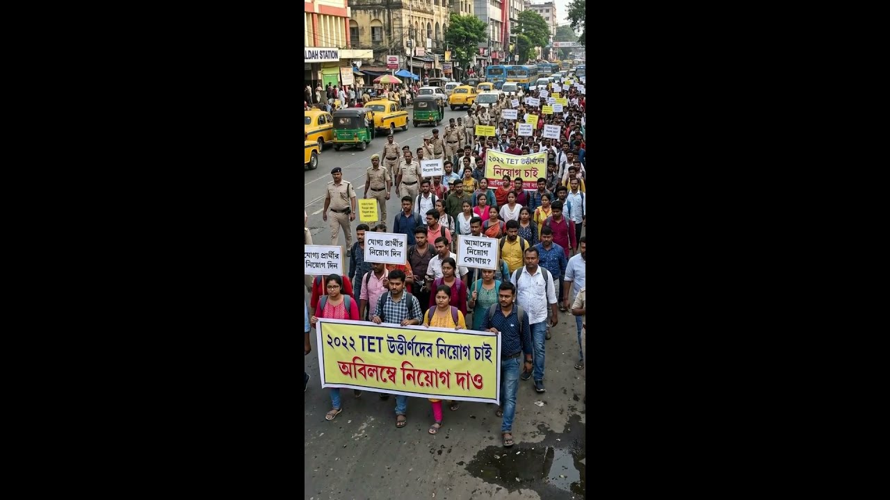 Job Seekers Protest: March of the 2022 TET qualifiers from Sealdah to Dharmatala #TET #Protest #t...