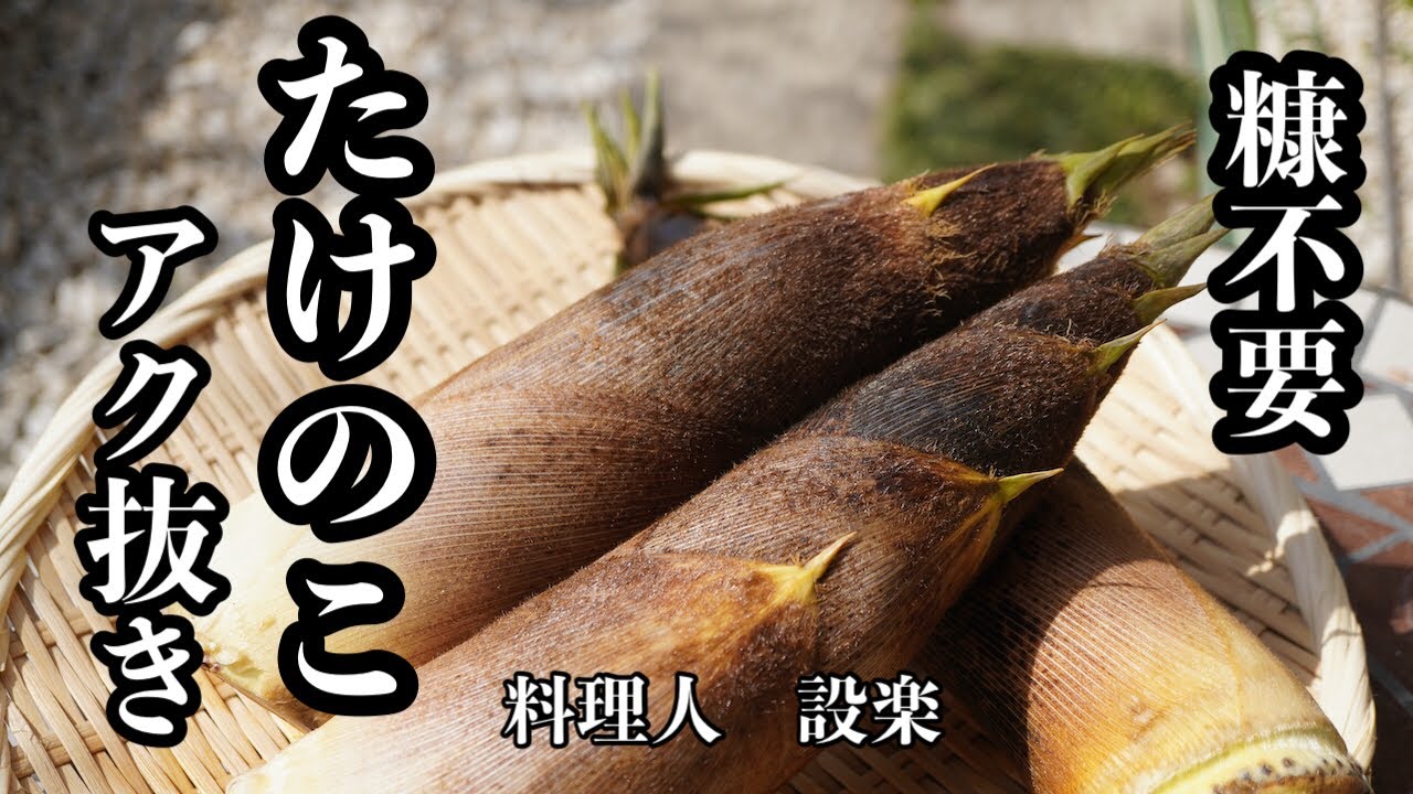 【プロ直伝】 糠も重曹もいらない！【たけのこの下処理】　水だけで筍のアク抜き（下茹で）をする方法とプロのたけのこの使い方