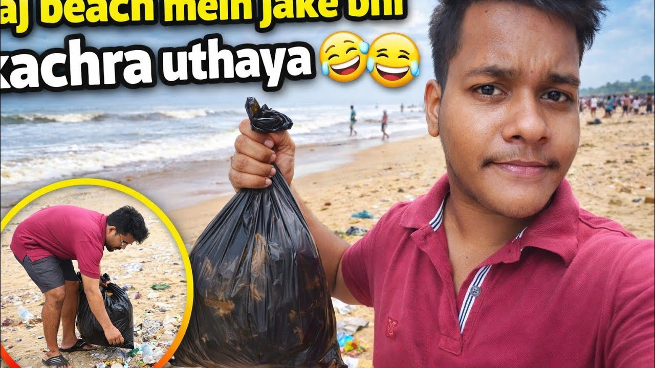 Aaj beach mein jake bhi kachra uthaya| daily vlog. 😅🤣                                       [38/365]