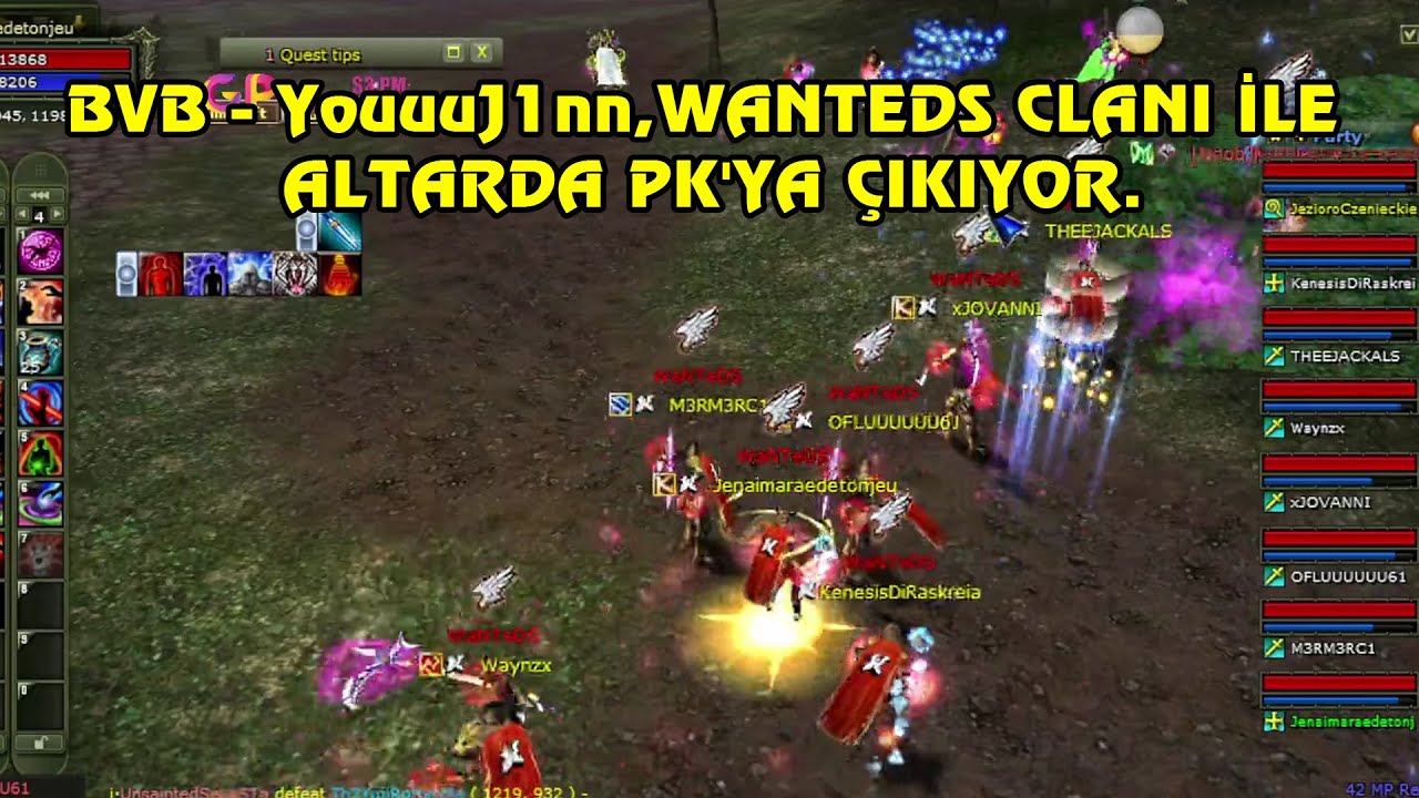 Knight Online PK | BVB - YouuuJ1nn Wanteds Clanı İle Altarda PK'ya Çıkıyor. | CZ