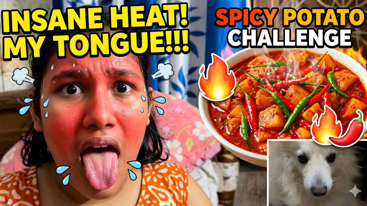 SPICY POTATO CURRY CHALLENGE 🔥🤪 My Tongue Couldn’t Handle This! | INSANE HEAT Reaction 🌶️🥵 #viral 