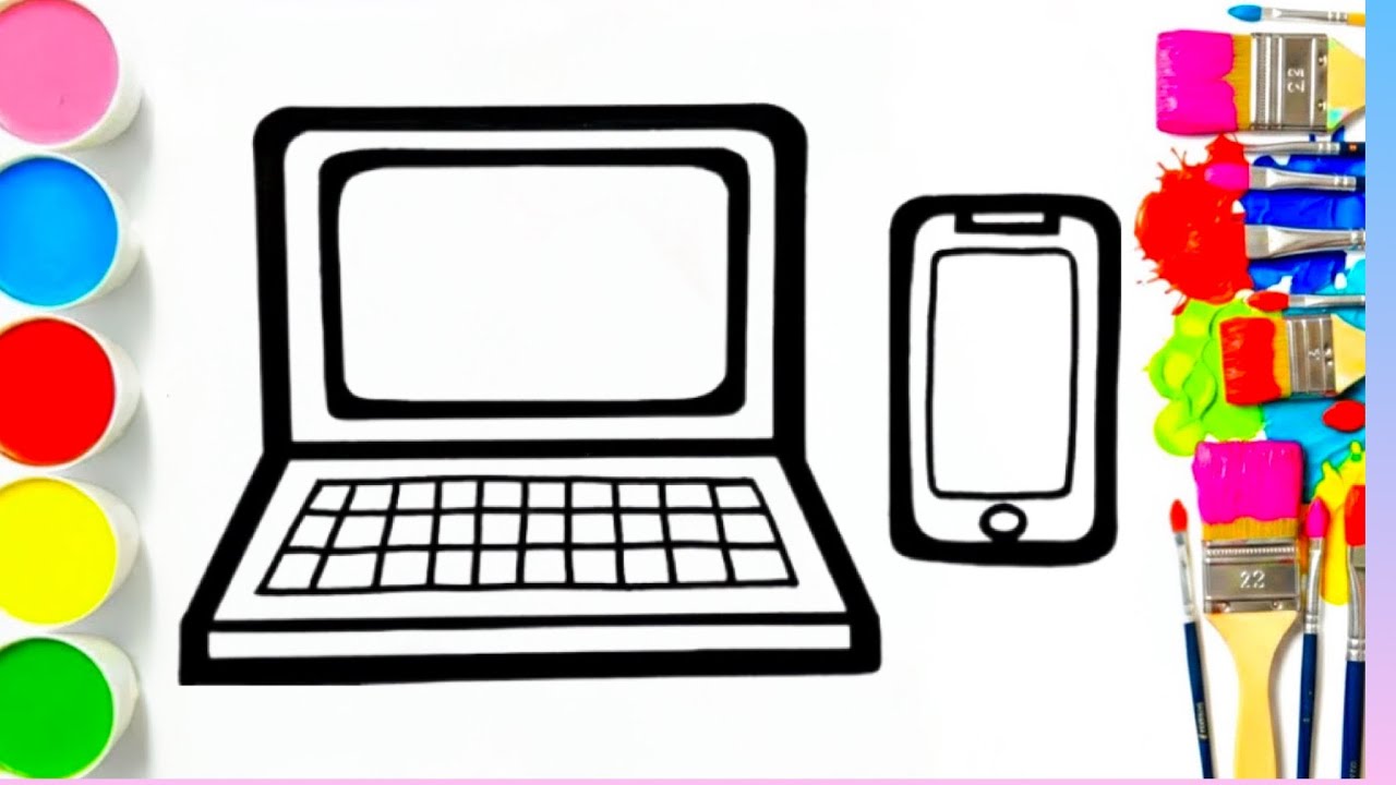 How to Draw a Cute Laptop | Easy Step by Step Drawing for Beginners