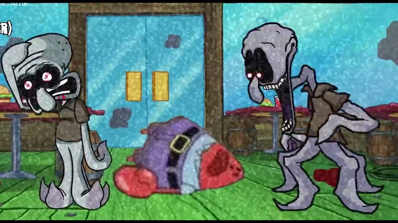 Bikini Bottoms SpongeBob Square Pants || Lets Play || Squidward BUT PIBBY || Friday Night Funkin'