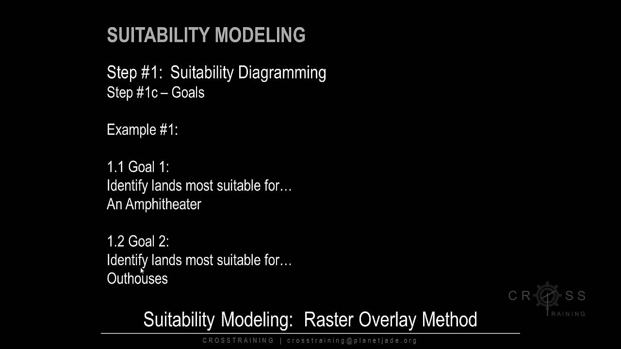 Step #1c - Goals for Suitability Modeling