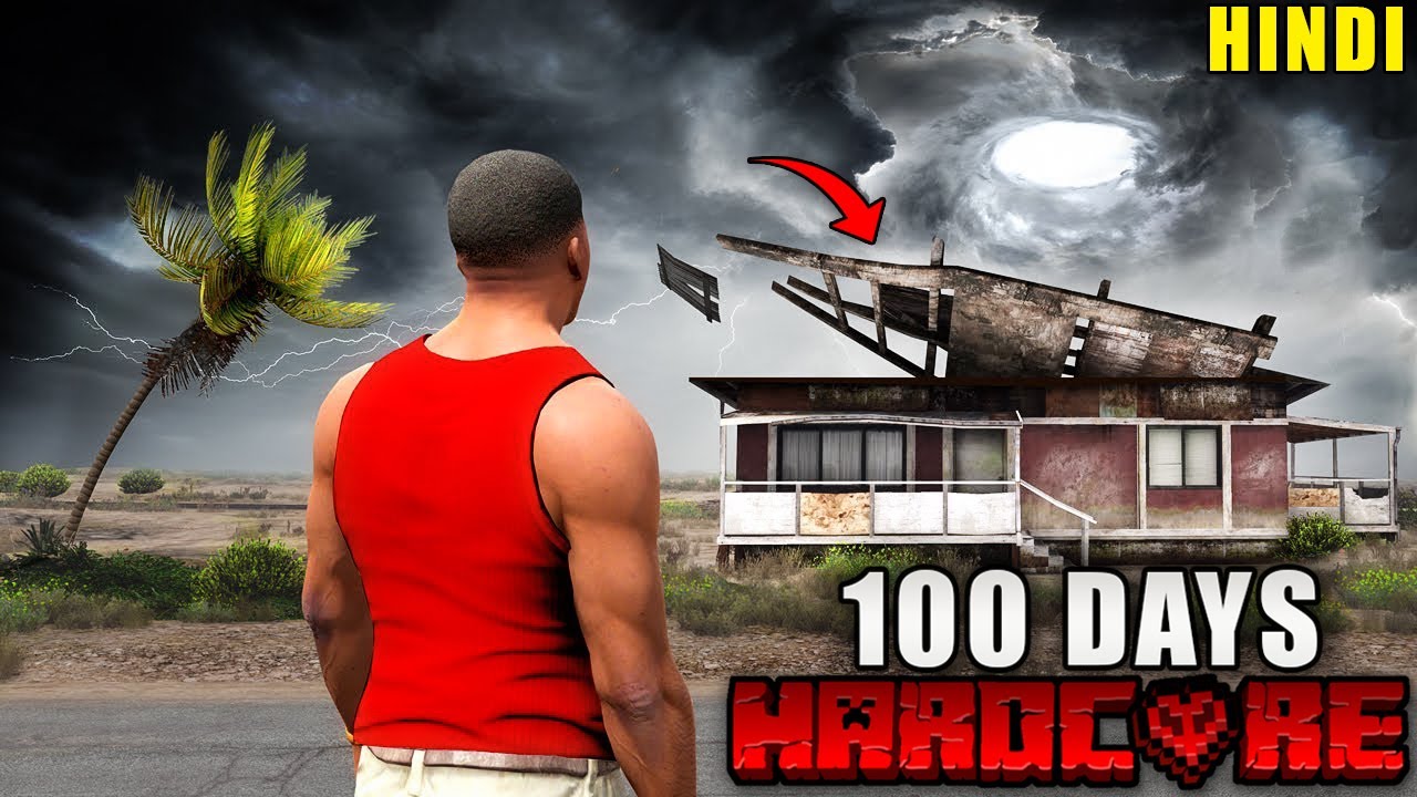 I spent 100 days in REALISTIC GTA 5! (HINDI)