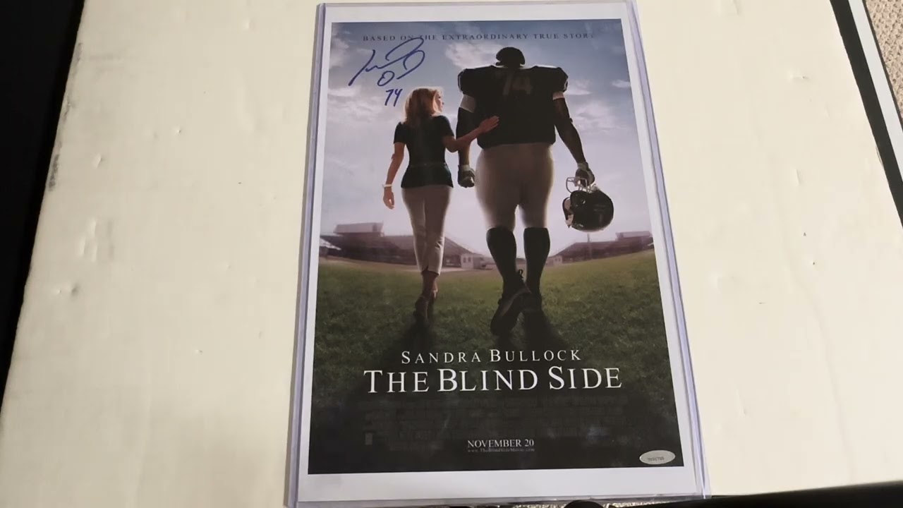 Michael Oher signed 11 x 17 Blind side movie poster Baltimore Ravens 