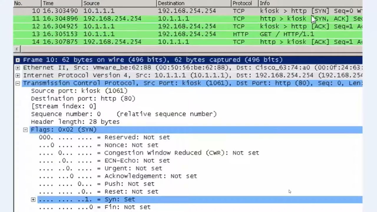 CCNA - TCP 3 Way Handshake