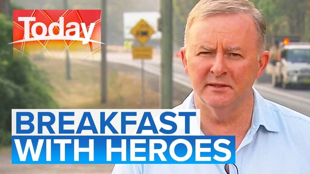 Anthony Albanese cooks breakfast for firefighters | Today Show Australia