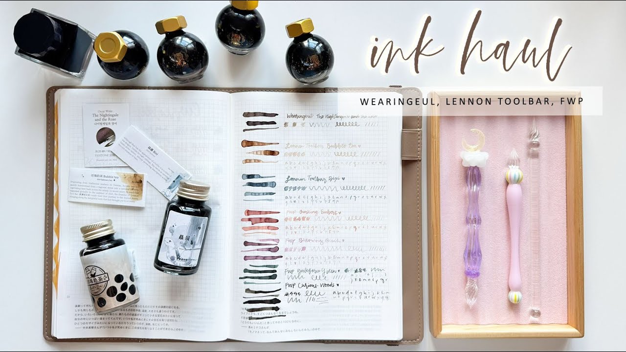 SWATCHING NEW INKS & DREAMY GLASS DIP PENS | Charmaine Dulak