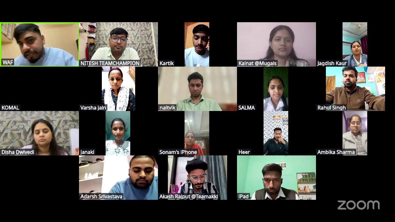 WAF's Zoom Meeting
