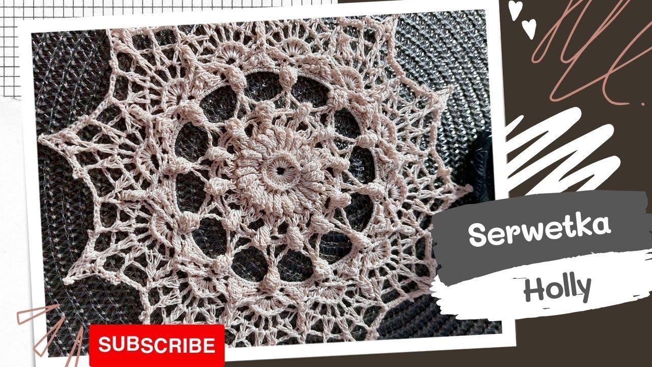 Serwetka Holly | Holly crochet doily #serwetkanaszydelku #crochetdoily