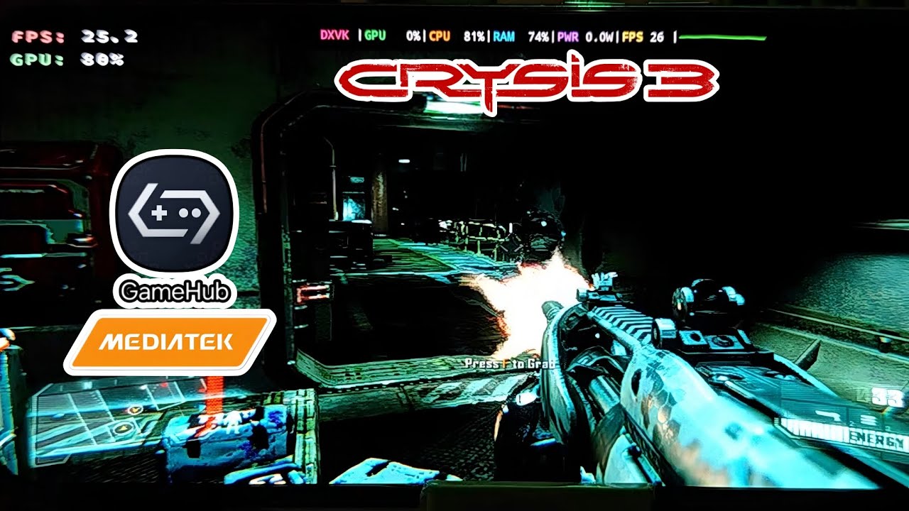 Crysis 3 Gameplay Test on Mali GPU | Gamehub 4.1.5 | Dimensity 1200 | Control Bug