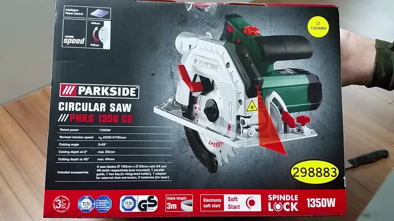 Parkside Circular Saw PHKS 1350 C2 Unboxing / Testing / Review