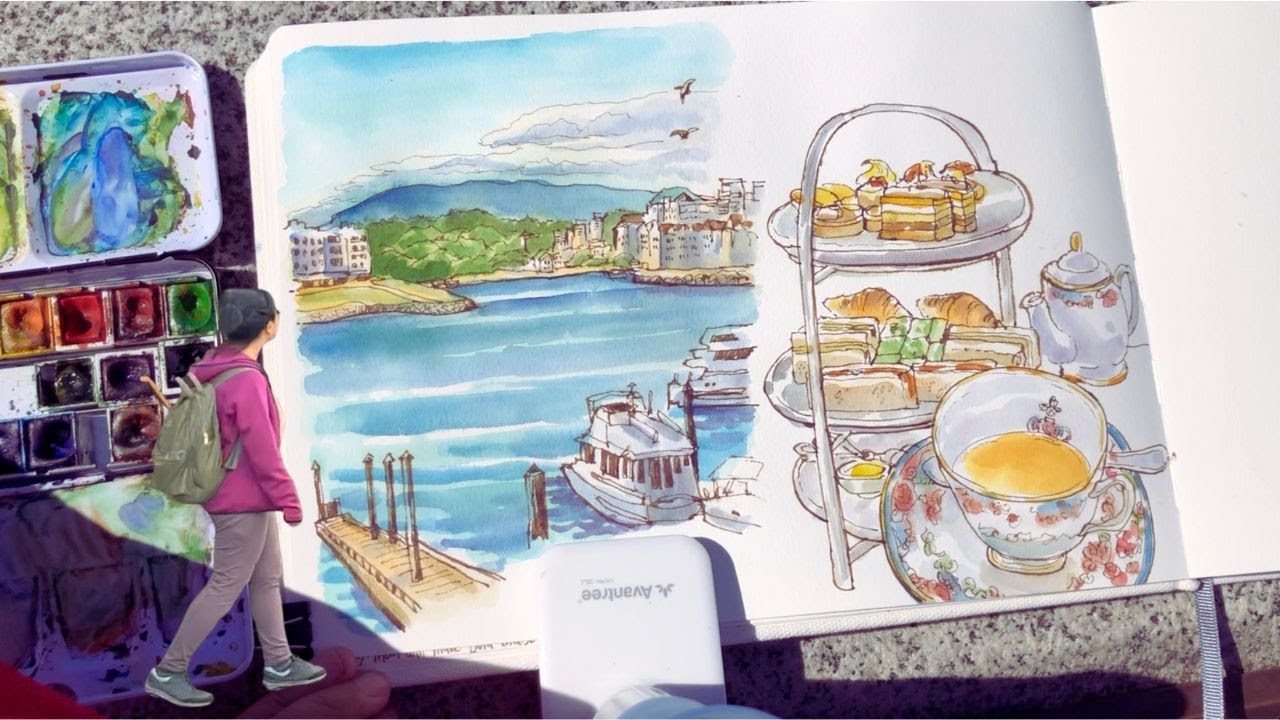 Downtown Victoria Tour ☀️ Sketchbook Vlog 🎨  Travel Down My Memory Lane