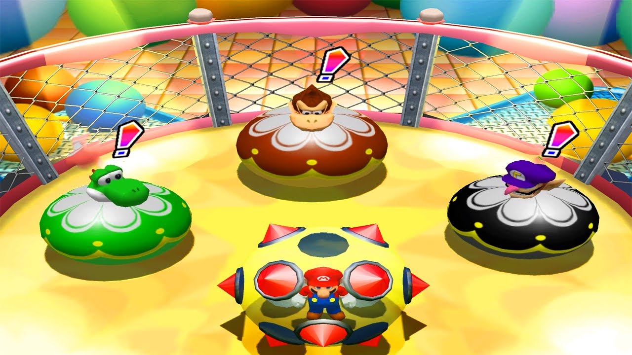Mario Party 4 Minigames Mode 1 vs 3 - Mario vs Yoshi & Donkey Kong & Waluigi