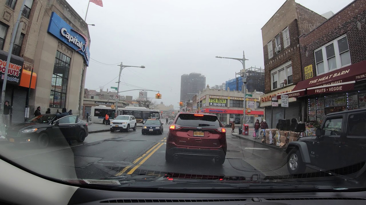 ⁴ᴷ⁶⁰ NYC State of Emergency : [NO SOUND] Driving Jamaica Center, Queens (March 29, 2020)