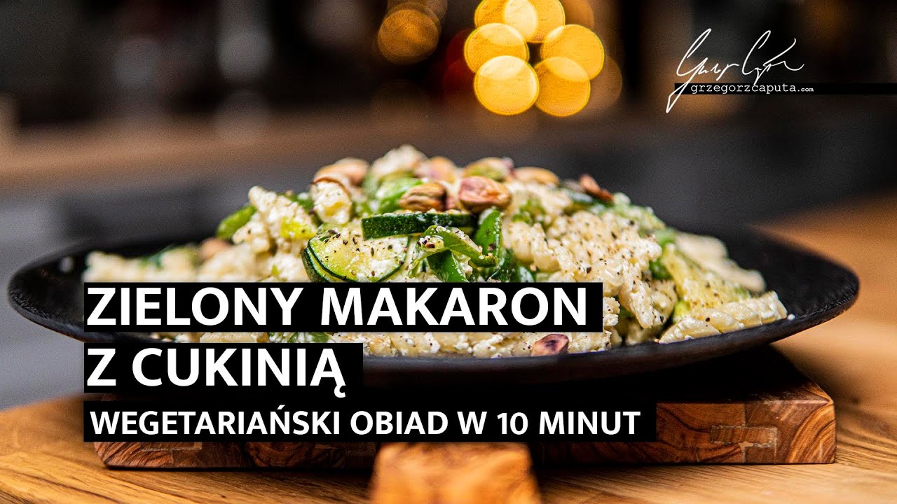 ZIELONY MAKARON Z CUKINIĄ - PRZEPIS NA WEGETARIAŃSKI OBIAD W 10 MINUT - 4K