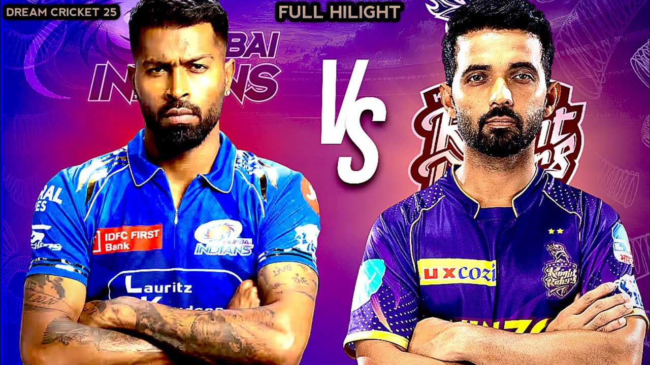 ♥️MI VS KKR CRICKET IPL MACH HIGHLIGHTS DREAM CRICKET🔥 #cricket