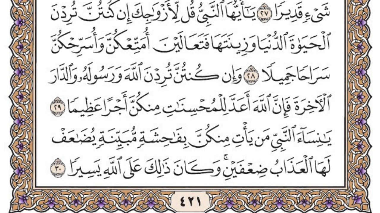 سورة الأحزاب مكتوبة / محمد أيوب