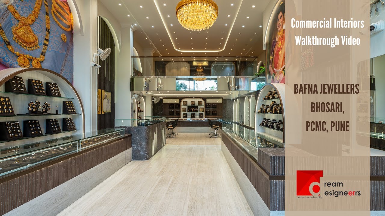 Best Jewellery Showroom Interior Design| Jewellery Shop Interior Design| BAFNA JEWELLERS |PCMC |PUNE
