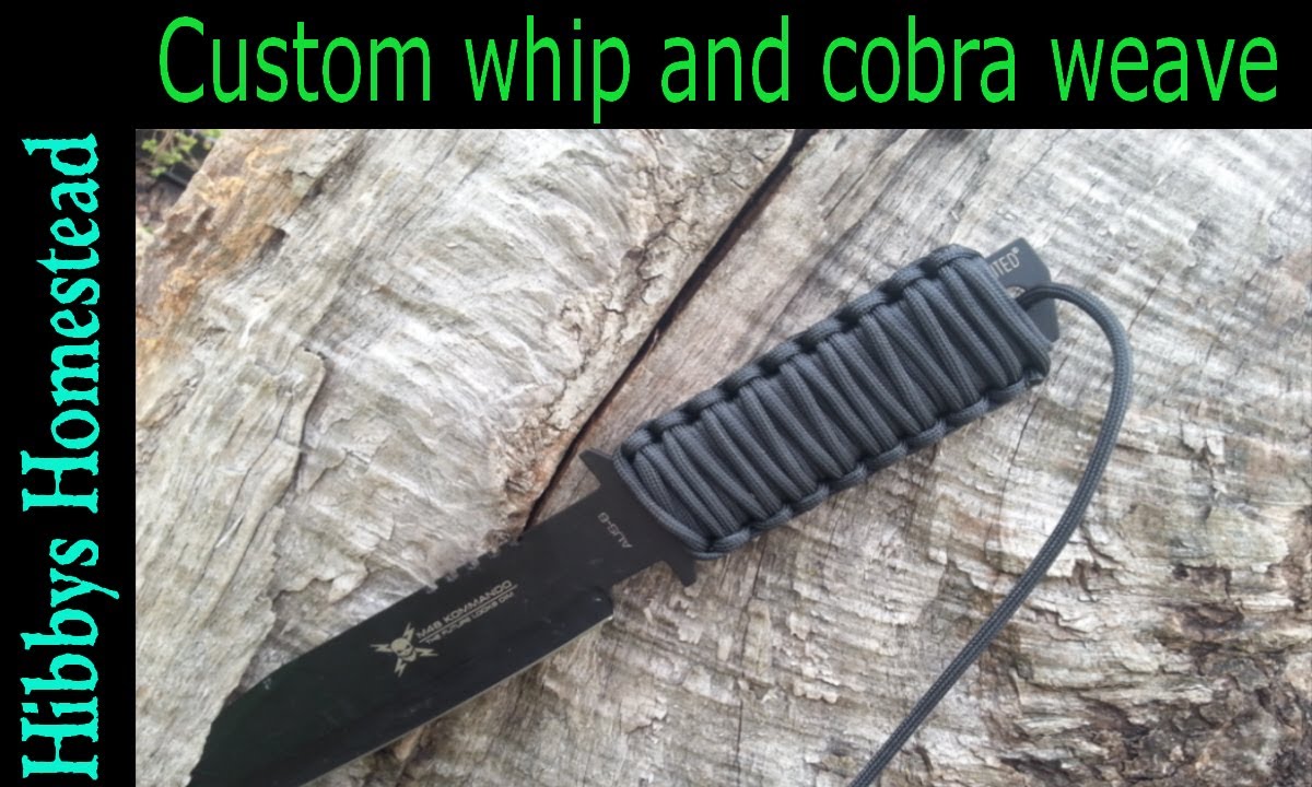 Custom whip and cobra weave knife handle