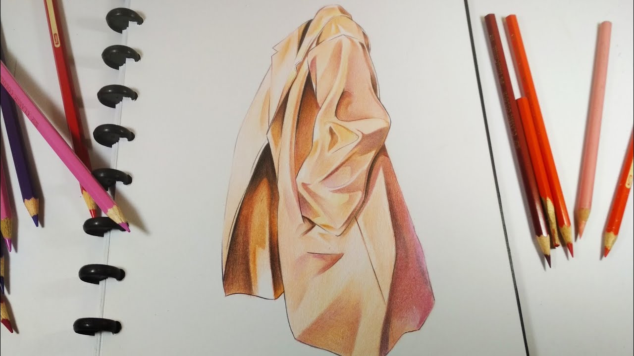How to color clothes using colored pencils ( SUB ENG/ INDO )