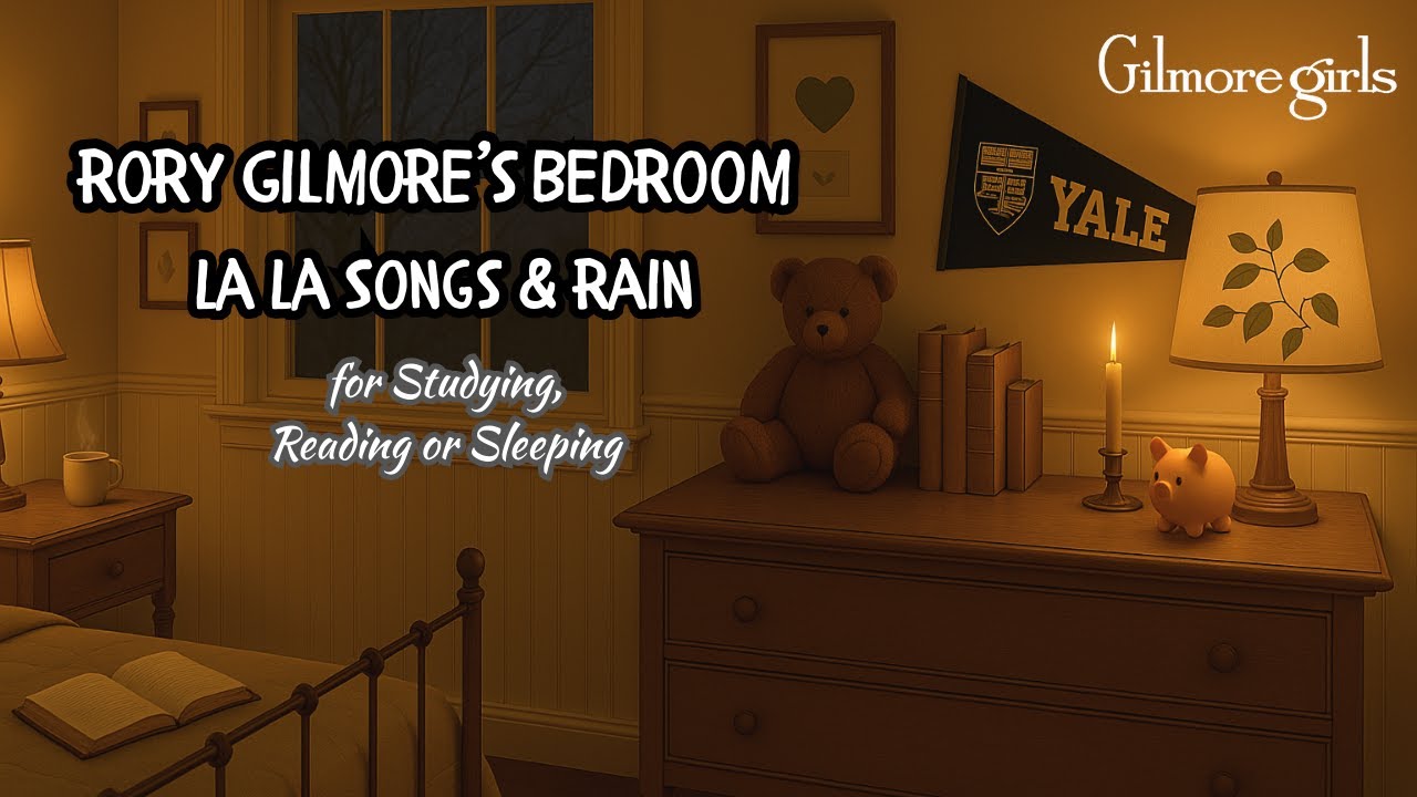Rory Gilmore's Bedroom 🌙 | Night Rain + Gilmore Girls La La Songs