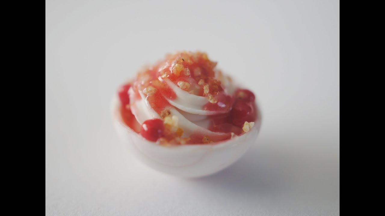 Cherry Cobbler Sundae Tutorial, Miniature Food Tutorial, Polymer Clay