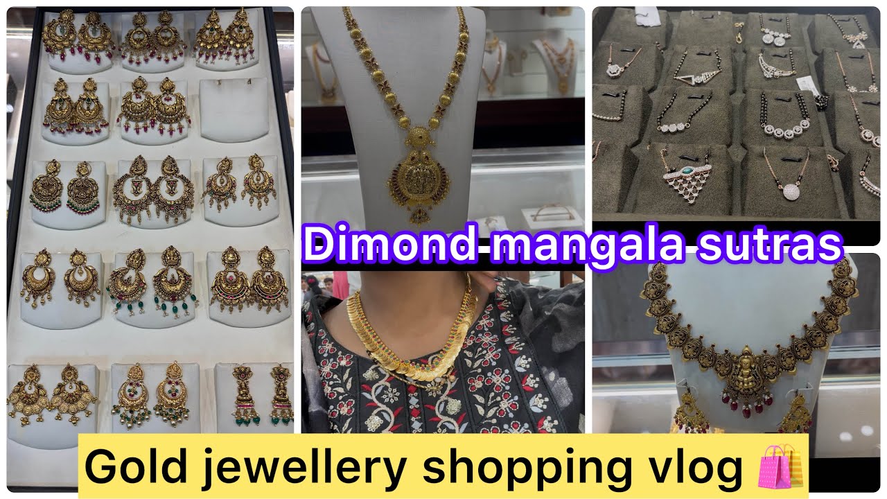 Gold jewellery shopping 🛍️ ಮತ್ತೆ ಯಾವ jewellery ತಗೊಂಡ್ವಿ.ಇಷ್ಟು ಕಡಿಮೆ ಬೆಲೆಗೆdimond ಮಂಗಳಸೂತ್ರ.Chandbali