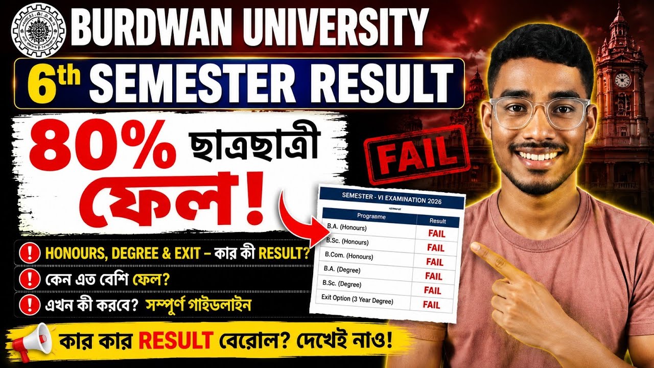 🚨 Burdwan University 6th Semester Result OUT 🔥 | Honours, Degree & Exit Result Published
