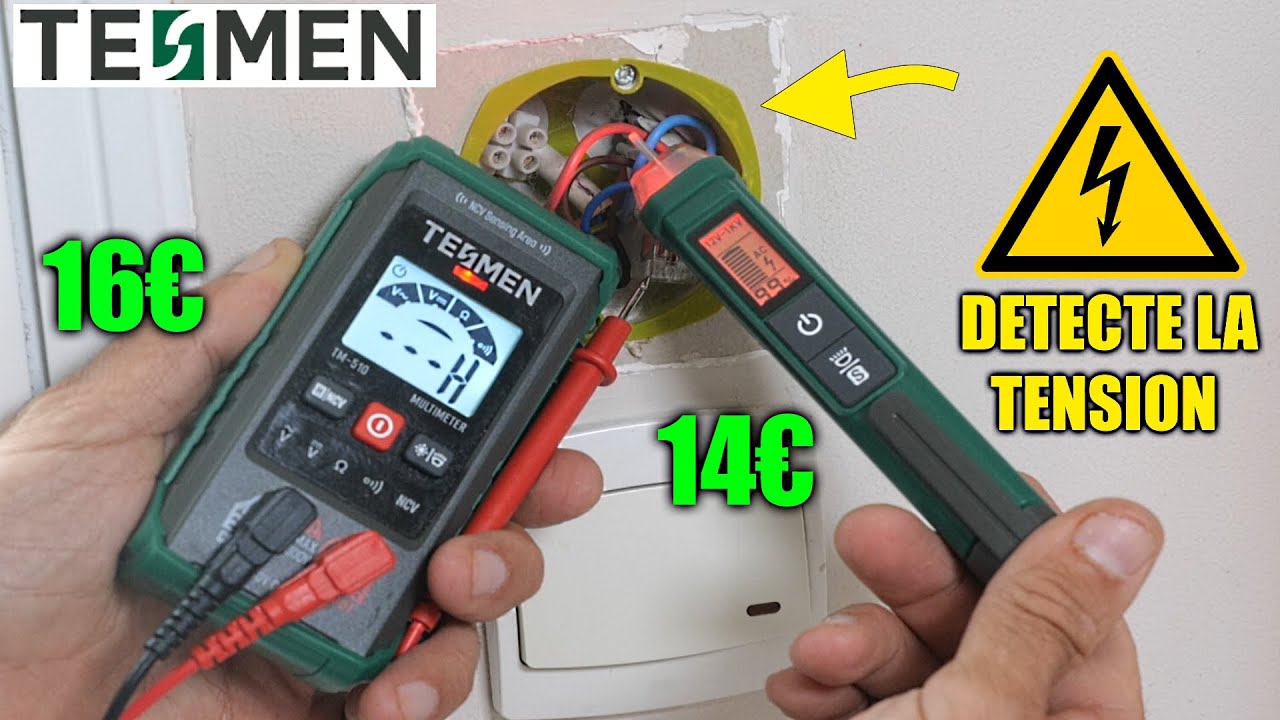 TESMEN TM-510 Multimètre Numérique NCV + Testeur de Tension TN-213 1000V