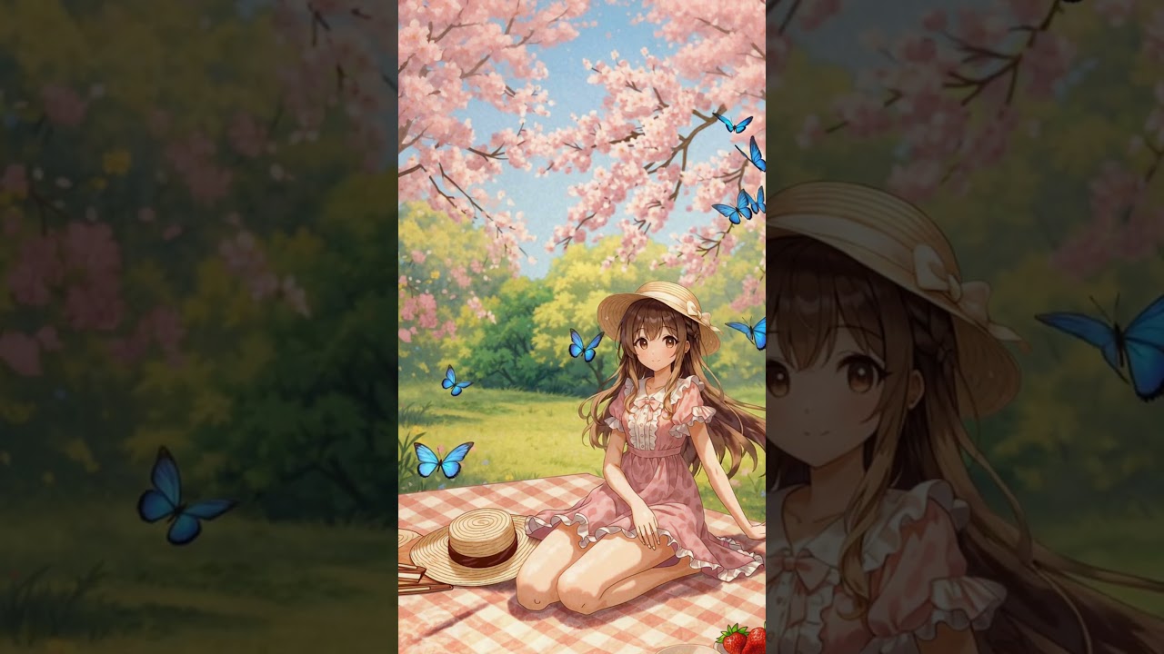 Spring Picnic with a Cute Anime Girl 🌸 | Soft Pastel Aesthetic Vibes