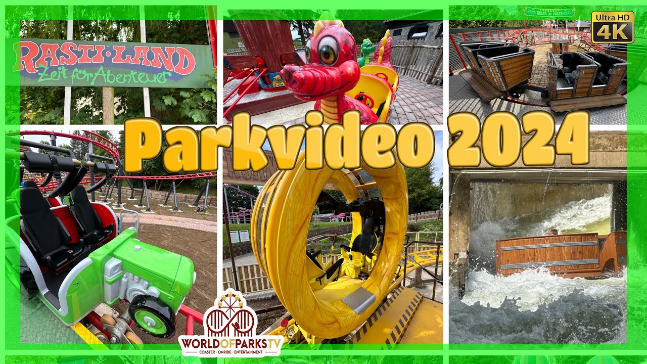 Rasti Land 2024 – Achterbahnen & Fahrgeschäfte (Parkvideo) Freizeitpark Rastiland Niedersachen