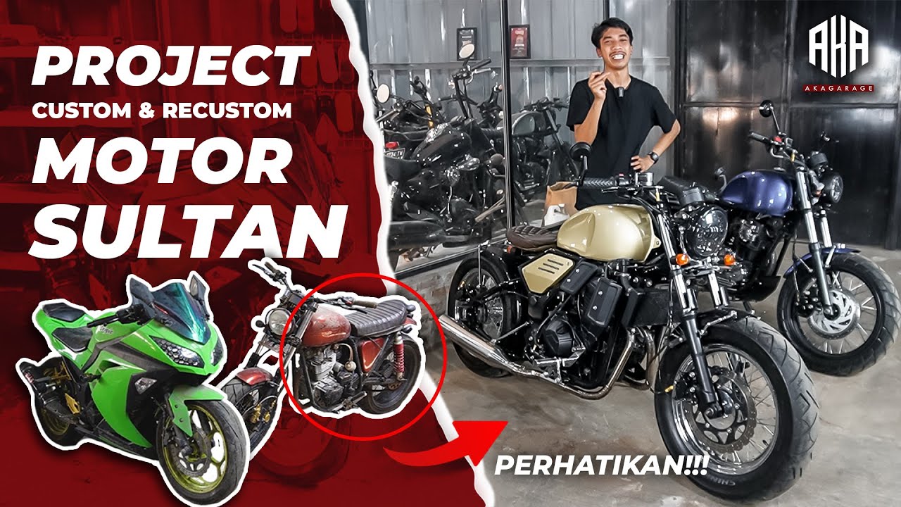 CUSTOM KAWASAKI NINJA BOBBER & YAMAHA SCORPIO RE-CUSTOM!! SULTAN CIREBON || by akagarage.id