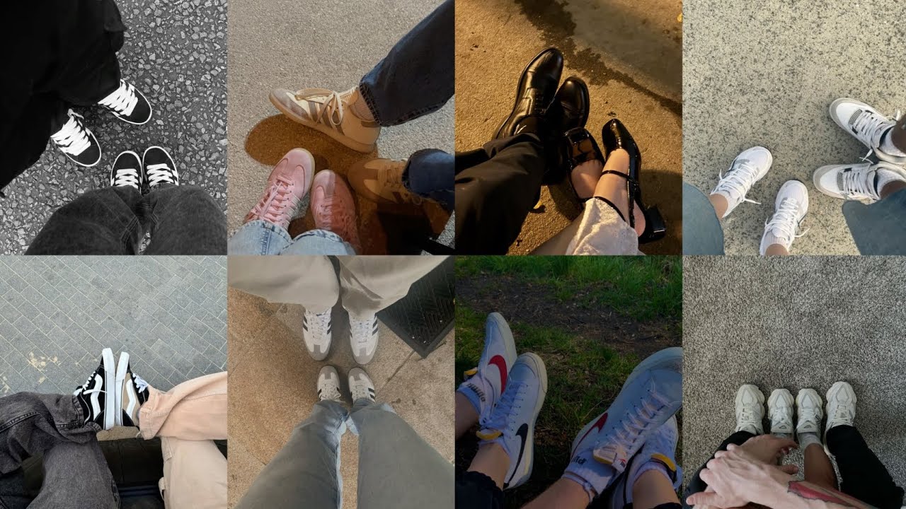 Couple Casual Matching Combination Footwear photos ✨ posses Ideas 