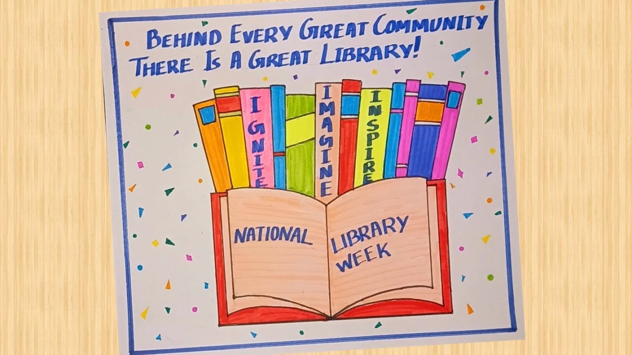 National Library Week Poster Making/ National Library Week Poster Drawing