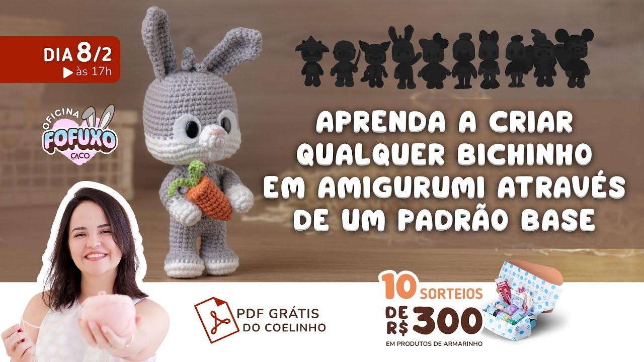 APRENDA COMO TRANSFORMAR SEU COELHO EM QUALQUER BICHINHO + SORTEIO + RECEITA EM PDF
