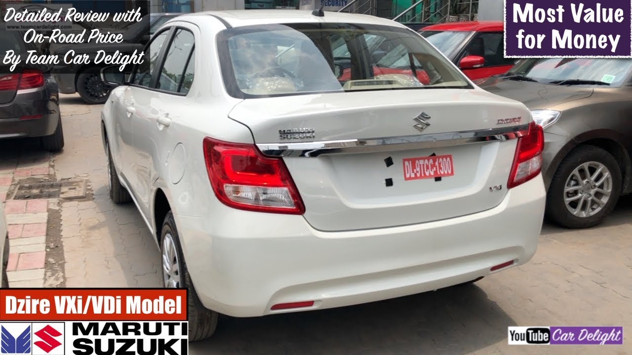 Maruti Dzire 2018 Vxi/Vdi Model Detailed Review With On Road Price | Dzire 2018 White Colour
