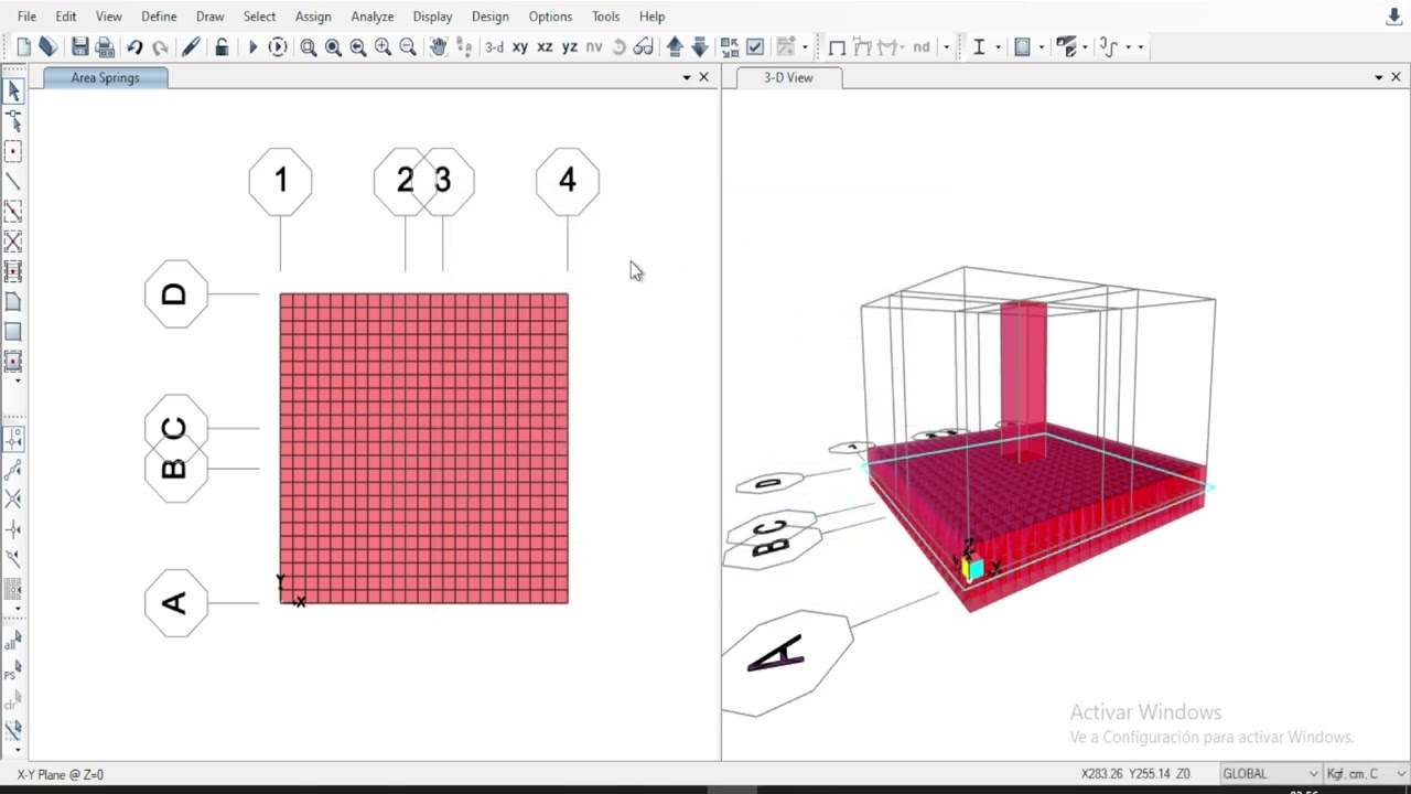 29. Analisis y Diseño de Zapata cuadrada - Apoyos, cargas y análisis del modelo estructural